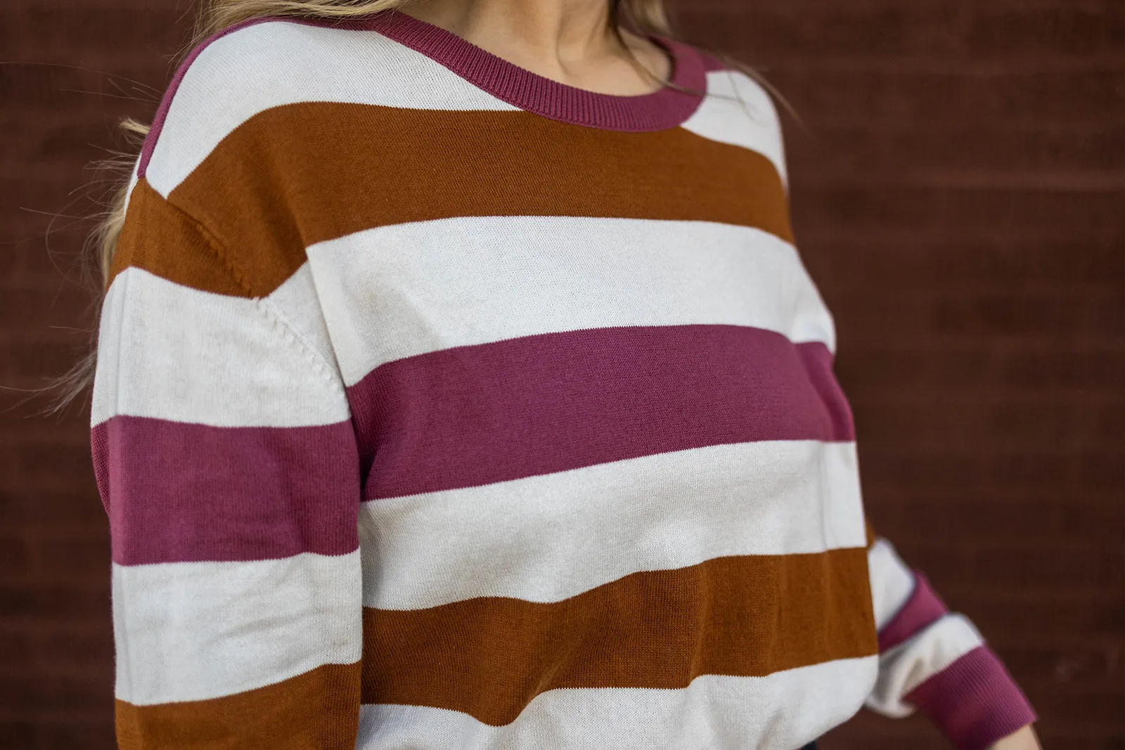 palmer sweater in deep mauve