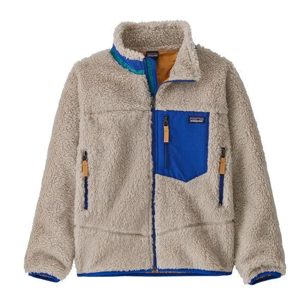 Patagonia Kids' Retro X Fleece Jacket Natural Passage Blue