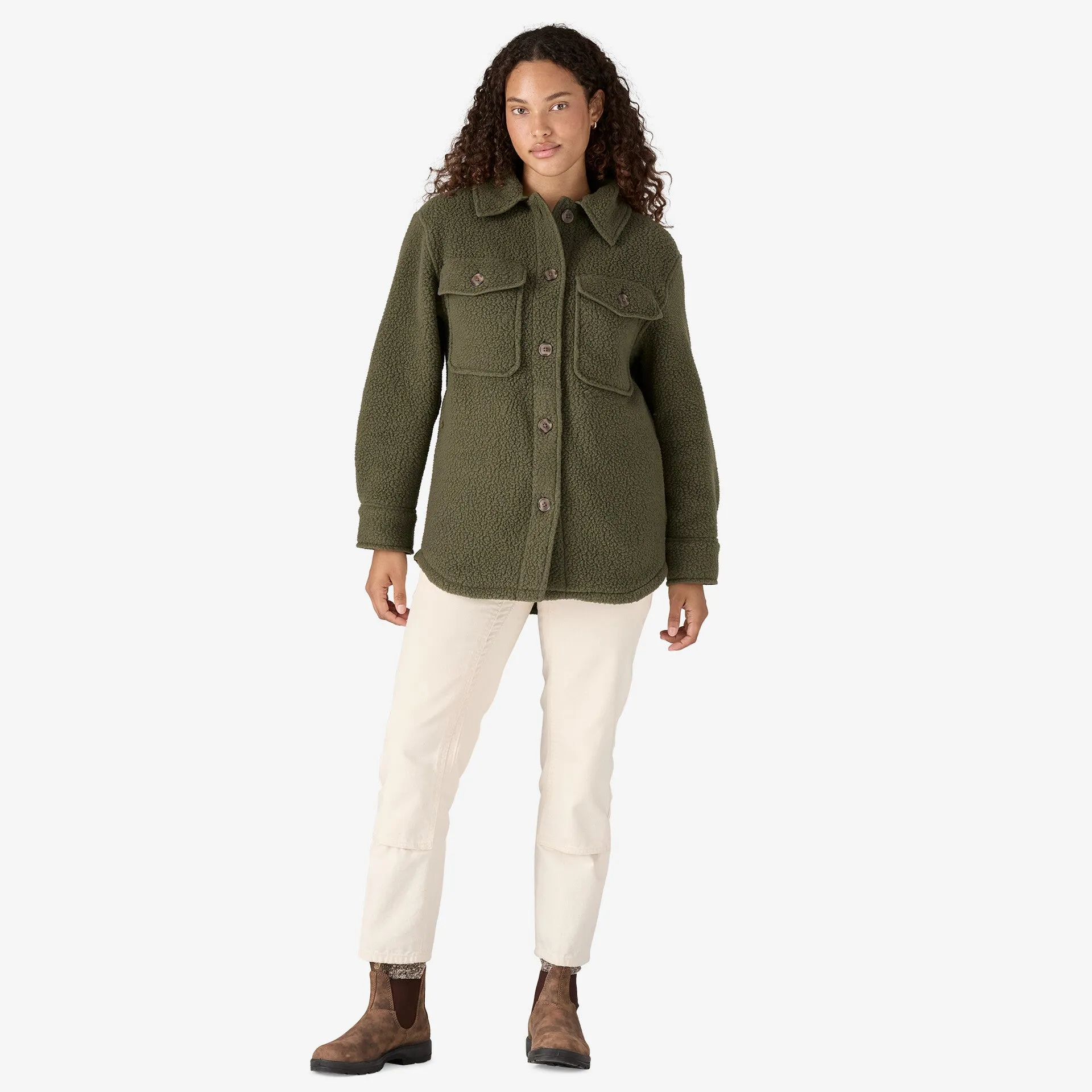 Patagonia Women's Retro Pile Fleece Shacket Pine Needle Green