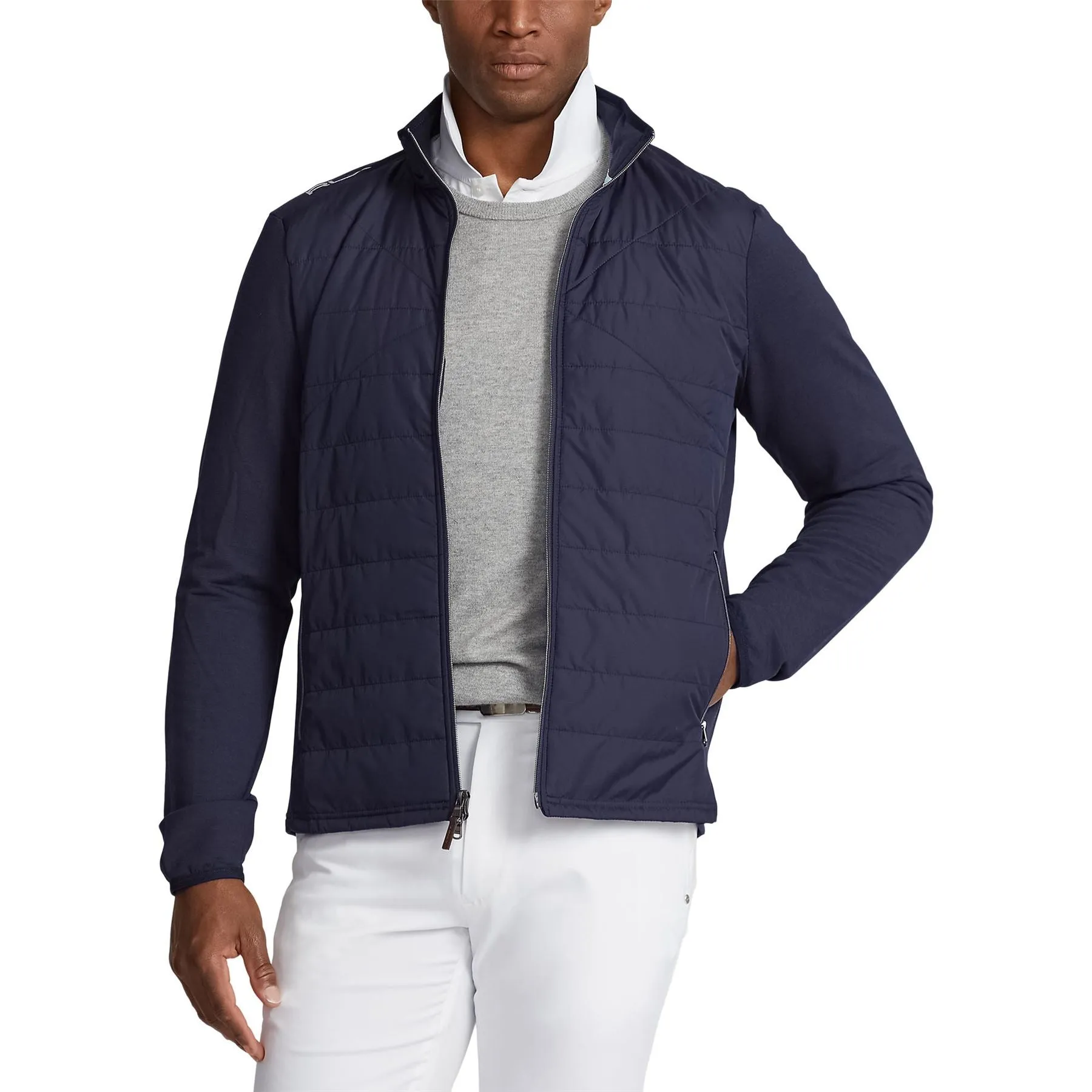 Performance Wool Quilted FZ Jacket Refined Navy - AW23