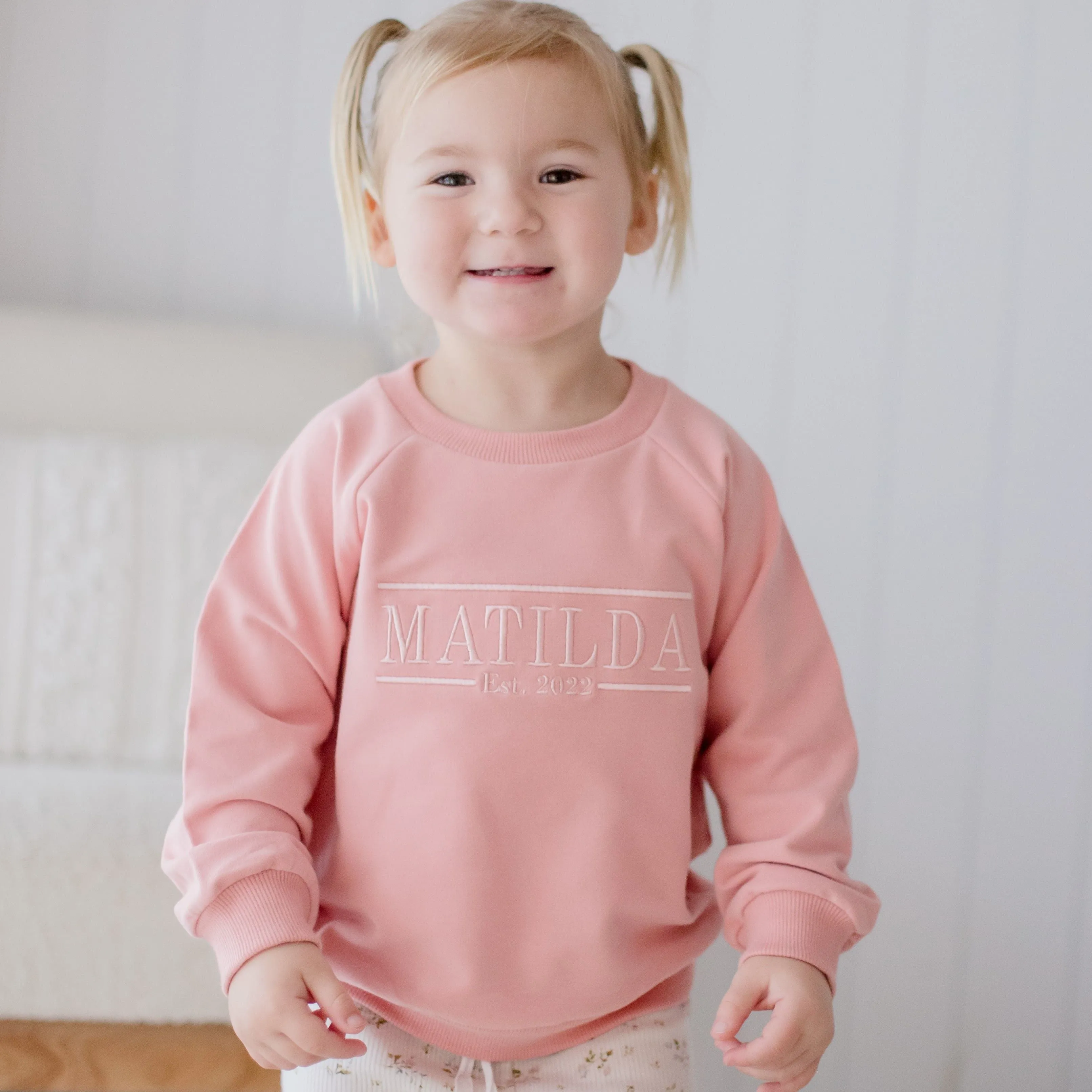 Personalised Name and EST Baby and Toddler Crewnecks