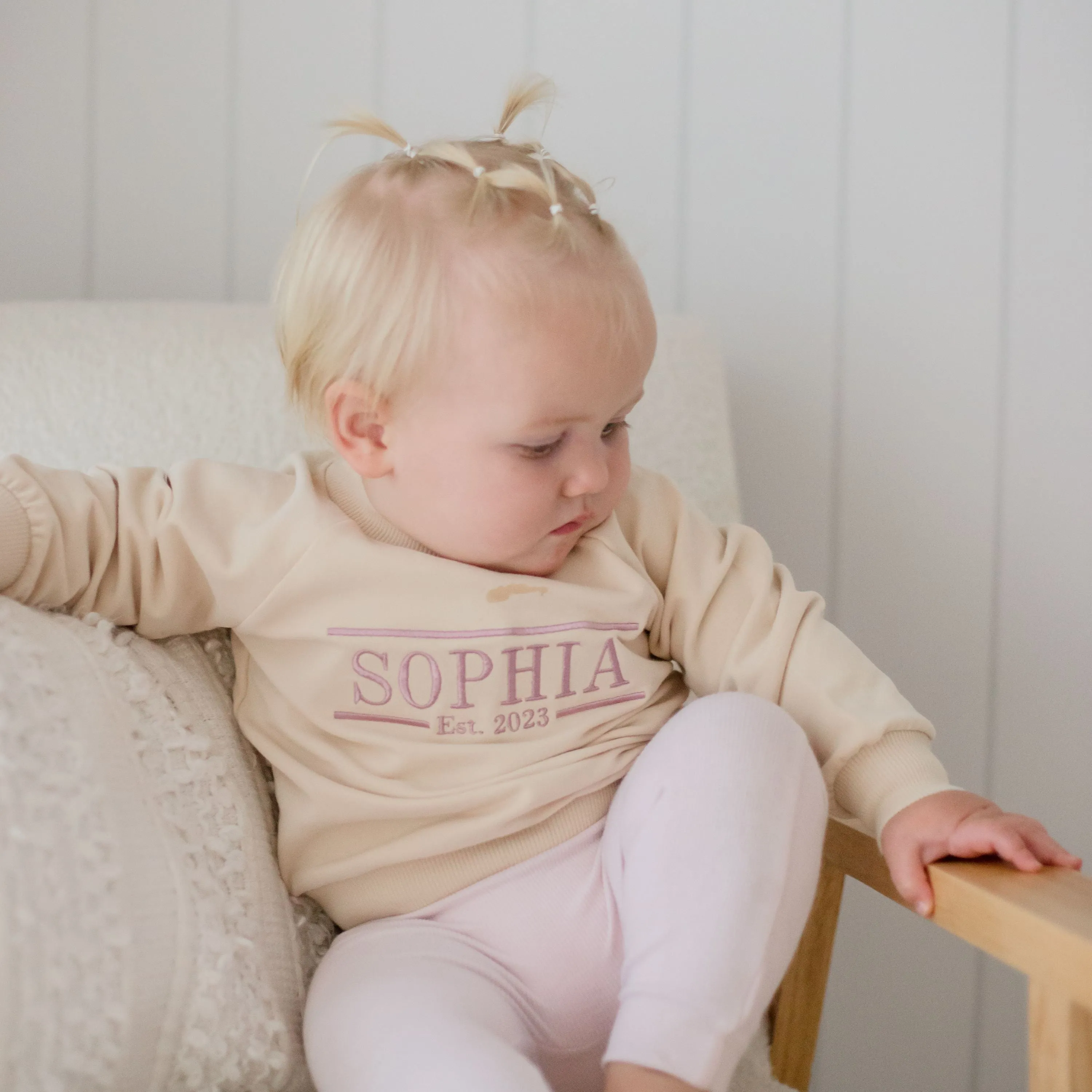 Personalised Name and EST Baby and Toddler Crewnecks