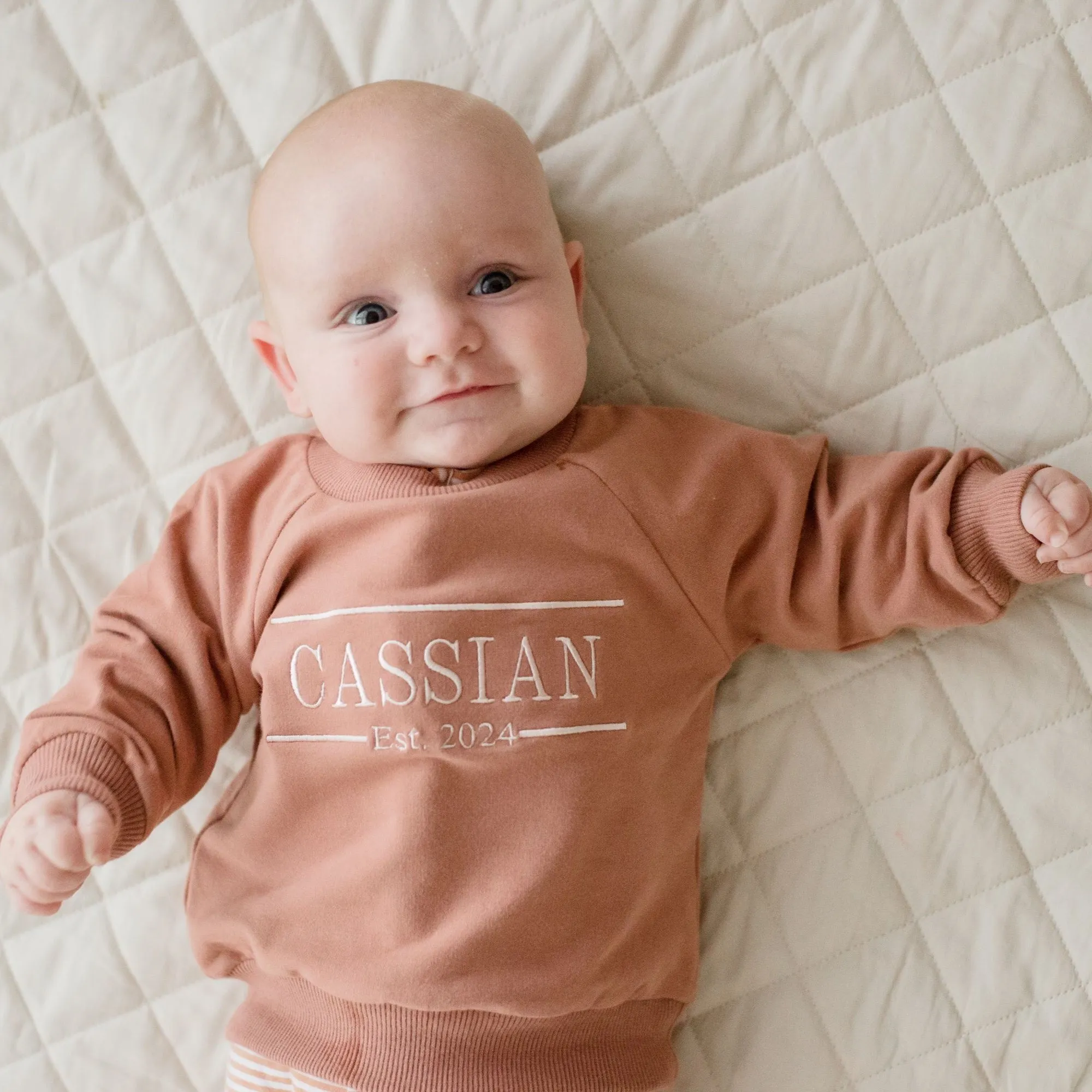 Personalised Name and EST Baby and Toddler Crewnecks