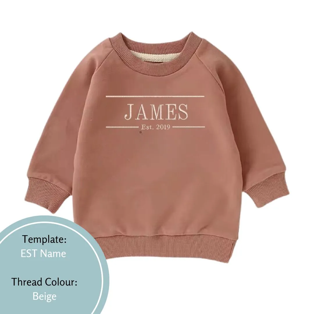 Personalised Name and EST Baby and Toddler Crewnecks