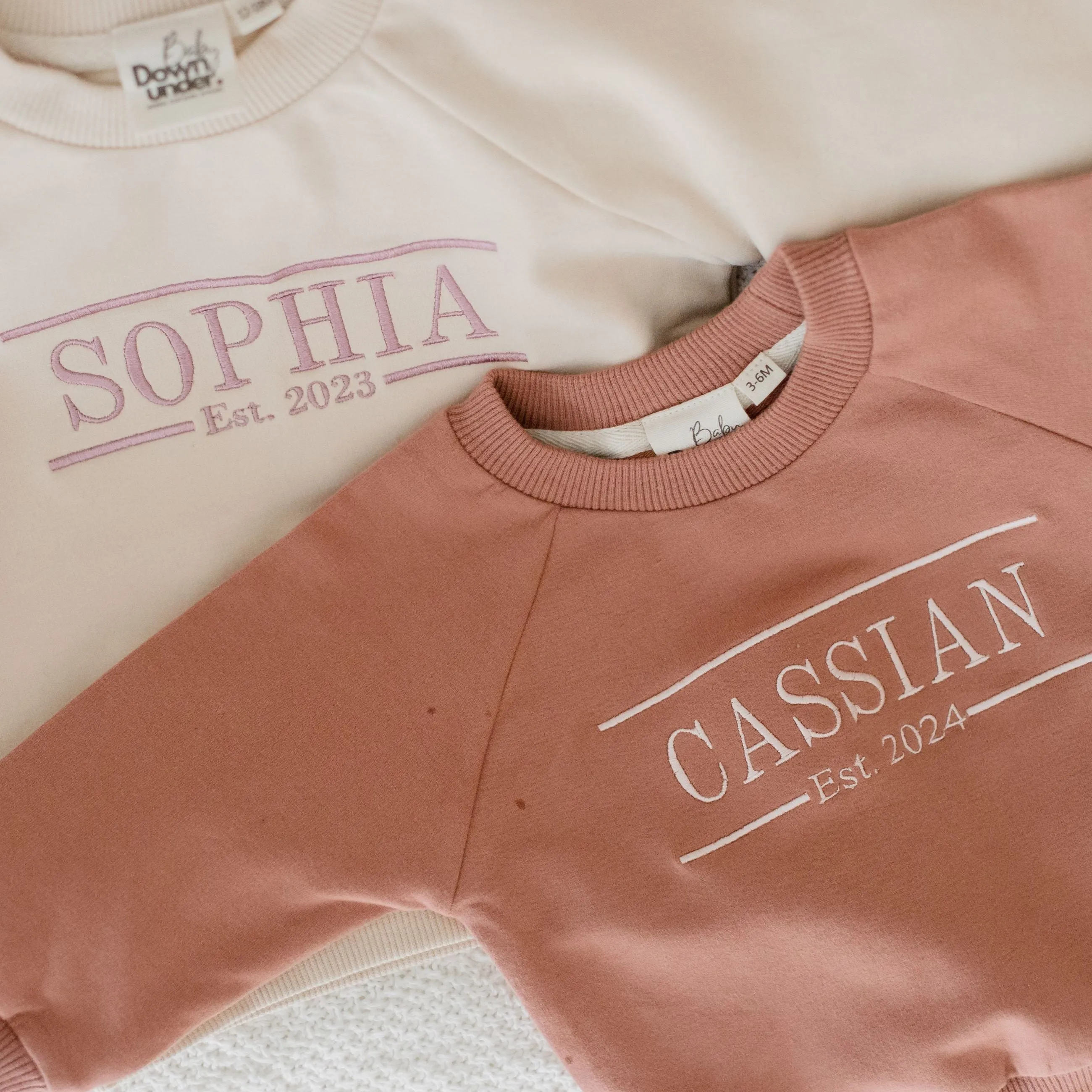 Personalised Name and EST Baby and Toddler Crewnecks