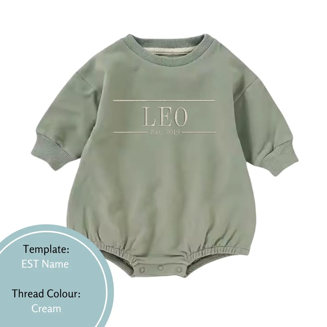 Personalised Name and EST Baby and Toddler Rompers