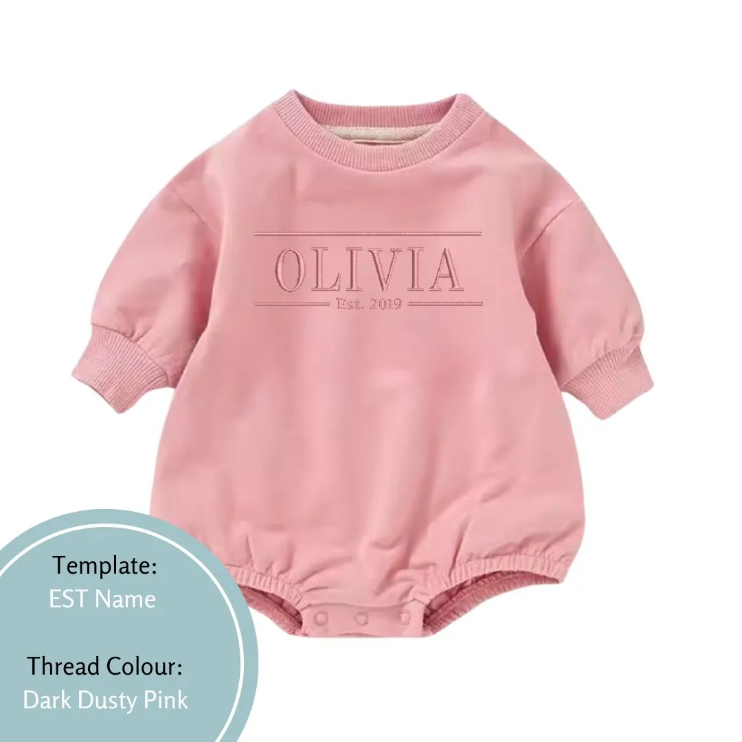 Personalised Name and EST Baby and Toddler Rompers