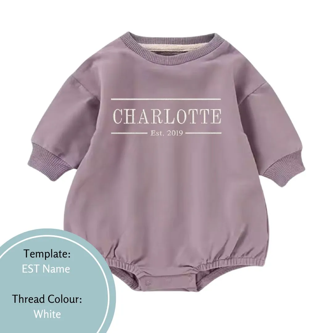 Personalised Name and EST Baby and Toddler Rompers