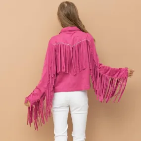 Persuedesively Pink Fringe Jacket