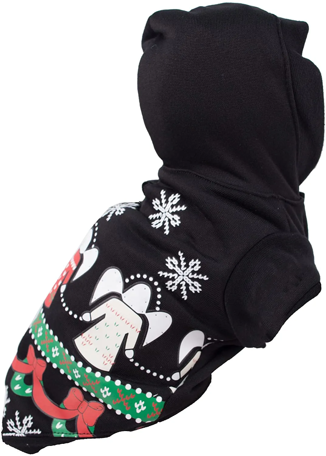 PET LIFE 'Festive Holidays' LED Lighting Fashion Designer Holiday Pet Dog Costume Sweater Hoodie w/ Included Batteries, Small, Black