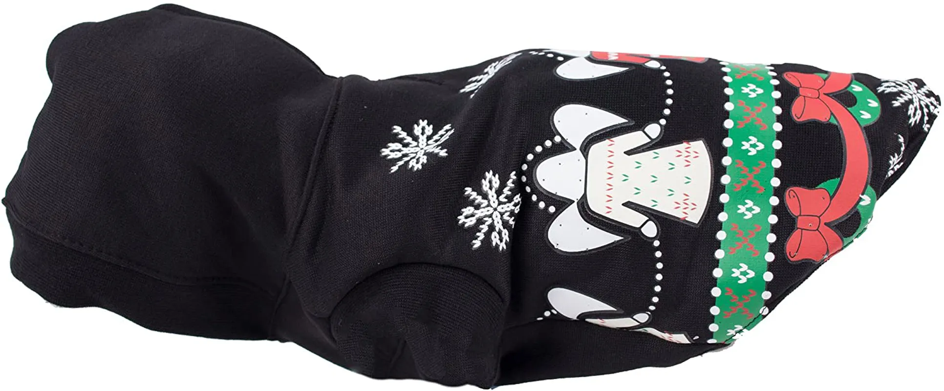 PET LIFE 'Festive Holidays' LED Lighting Fashion Designer Holiday Pet Dog Costume Sweater Hoodie w/ Included Batteries, Small, Black