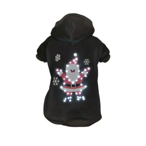 Pet Life - LED Lit Juggling Santa Holiday Hooded Sweater Costume for Small Dogs