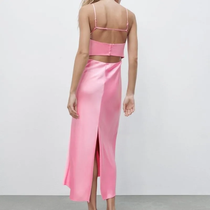 Pink Me Satin Dress