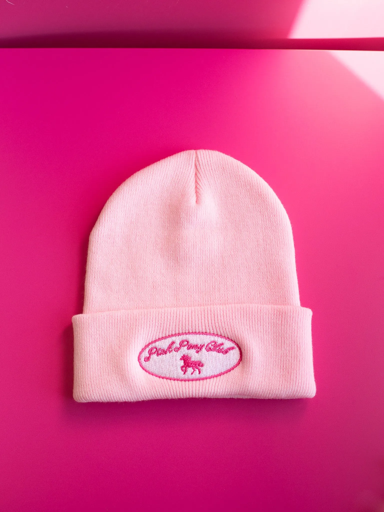 Pink Pony Club Embroidered Beanie