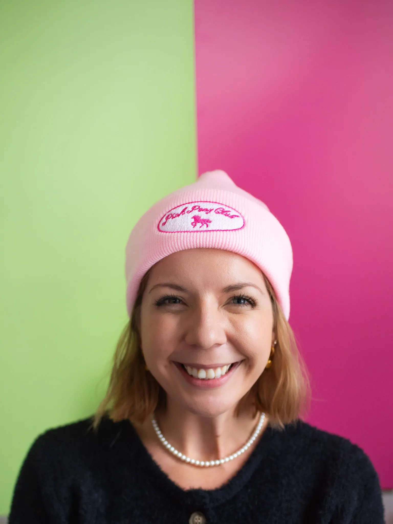 Pink Pony Club Embroidered Beanie