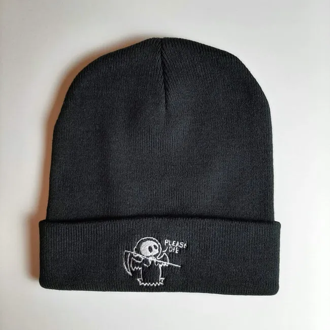 PLEASE DIE Embroidered Beanie