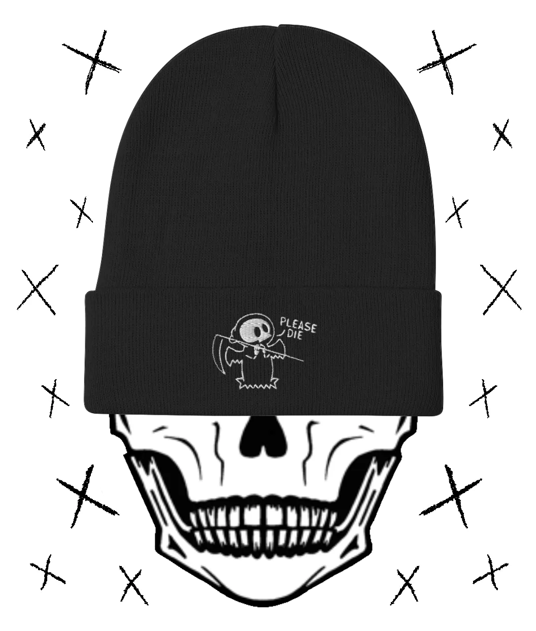 PLEASE DIE Embroidered Beanie