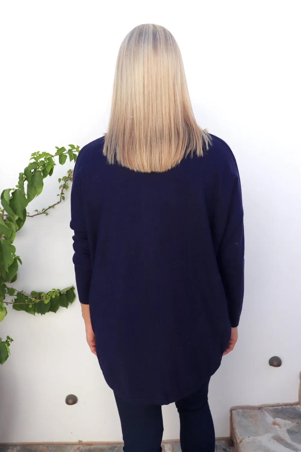 Polka Dot Navy Sweater