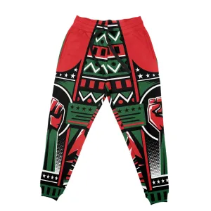 Power Fist And Patterns In Pan African Colors Joggers