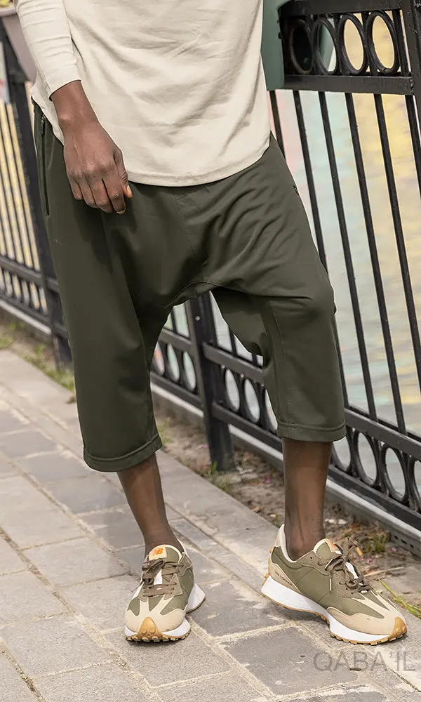 QL Relaxed Lightweight Cropped Joggers in Khaki