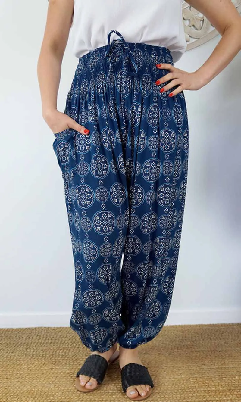 Rayon Pant Harem Katmandu Navy