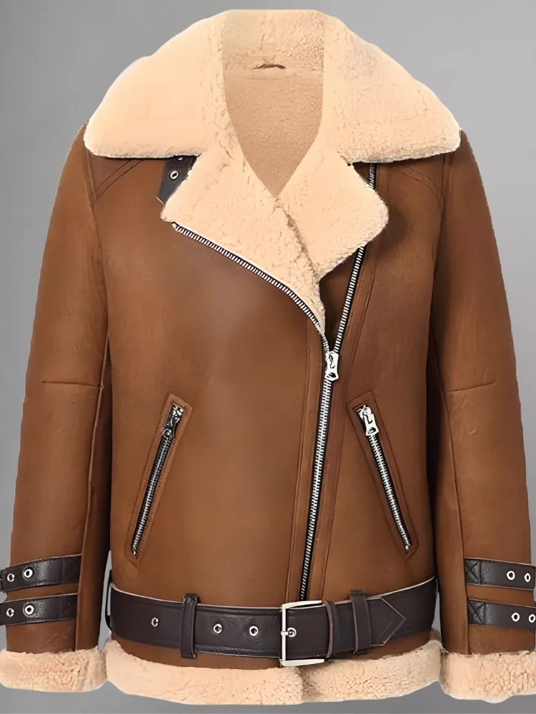 Real Leather Shearling Moto Jackets