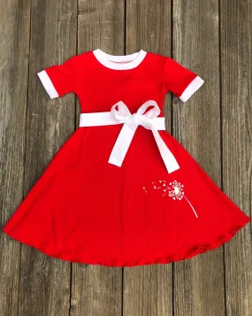 Red Dandelion Hearts  Dress