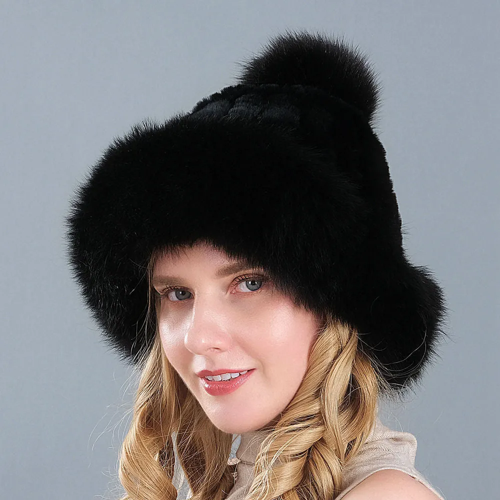 Rex rabbit fur hat women autumn and winter warm ear protection hat beanie hat