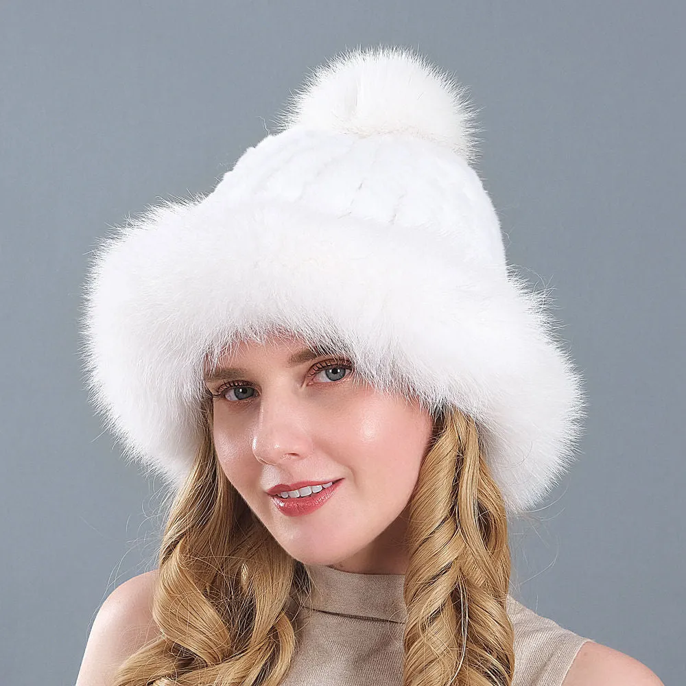 Rex rabbit fur hat women autumn and winter warm ear protection hat beanie hat