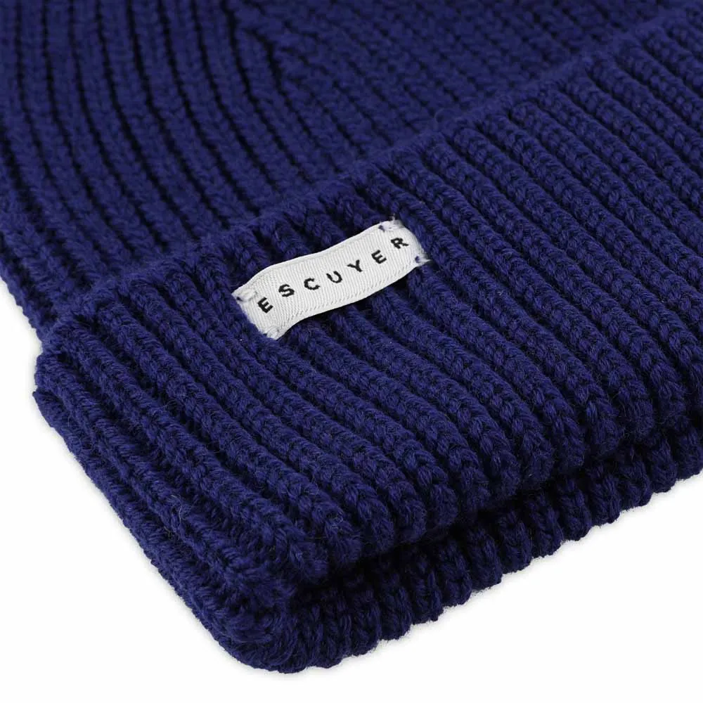 Ribbed Merino Beanie / Bold Blue