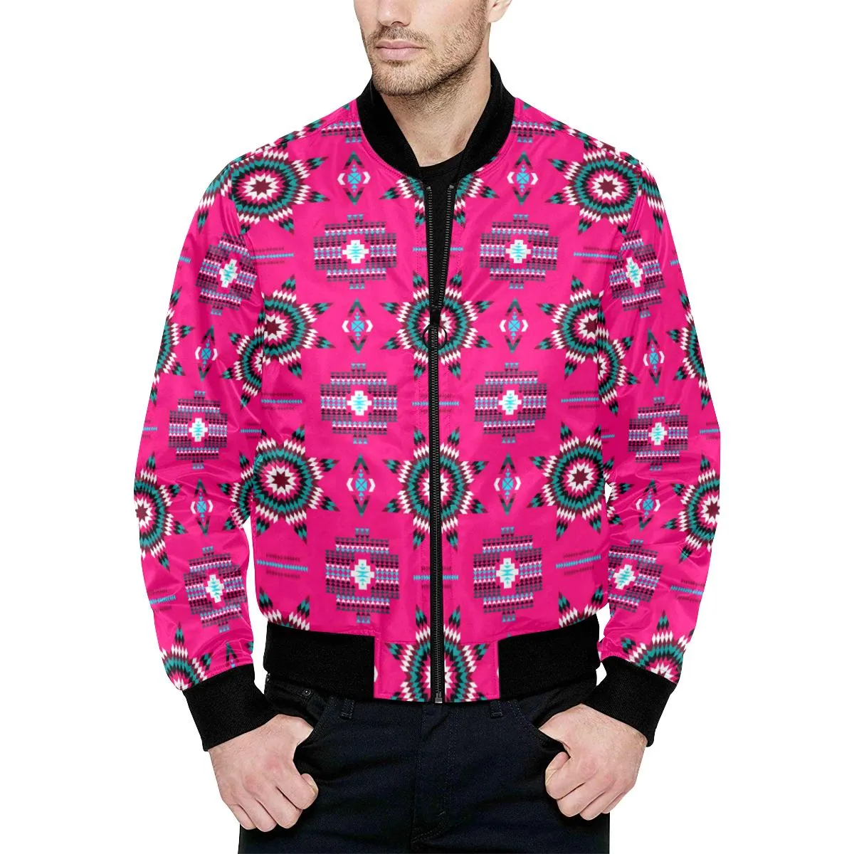 Rising Star Strawberry Moon Unisex Heavy Bomber Jacket with Quilted Lining