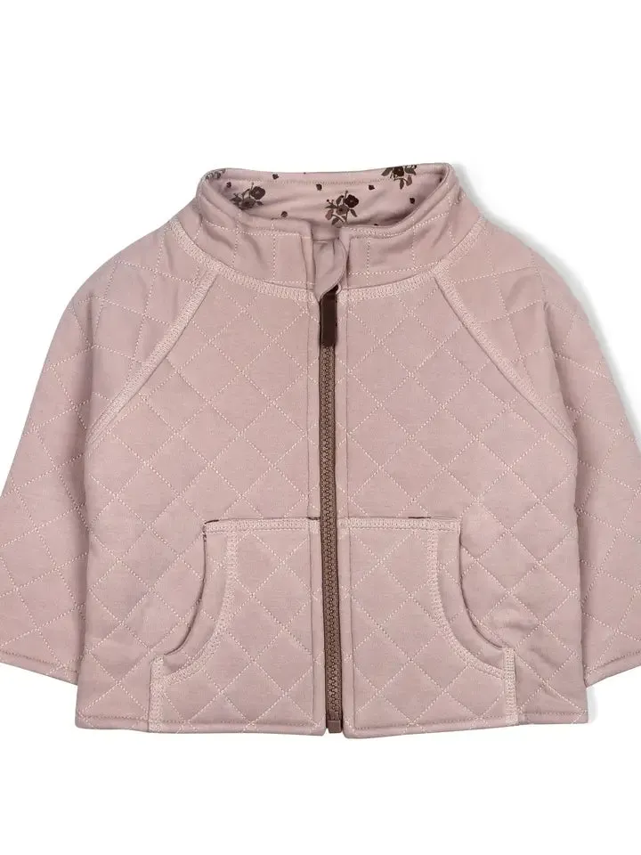 Rose Organic Quilted Zipper Jacket