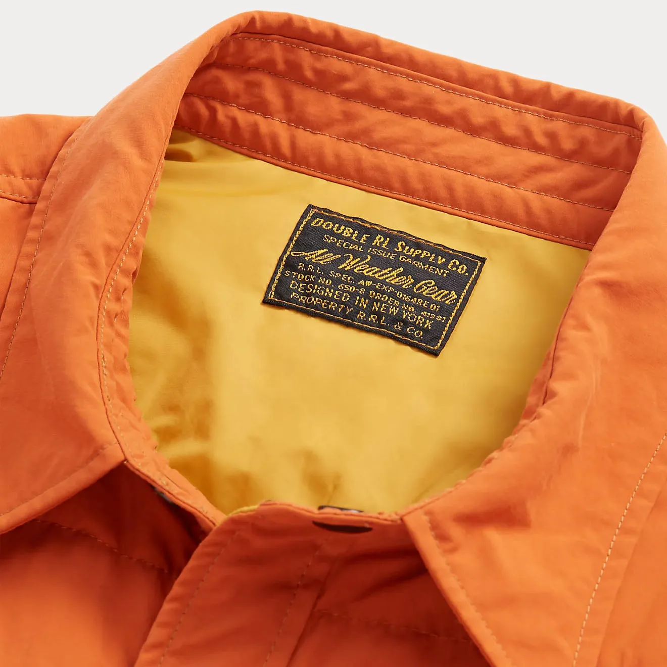 RRL by Ralph Lauren Quilted Shirt Jacket Outdoor Orange