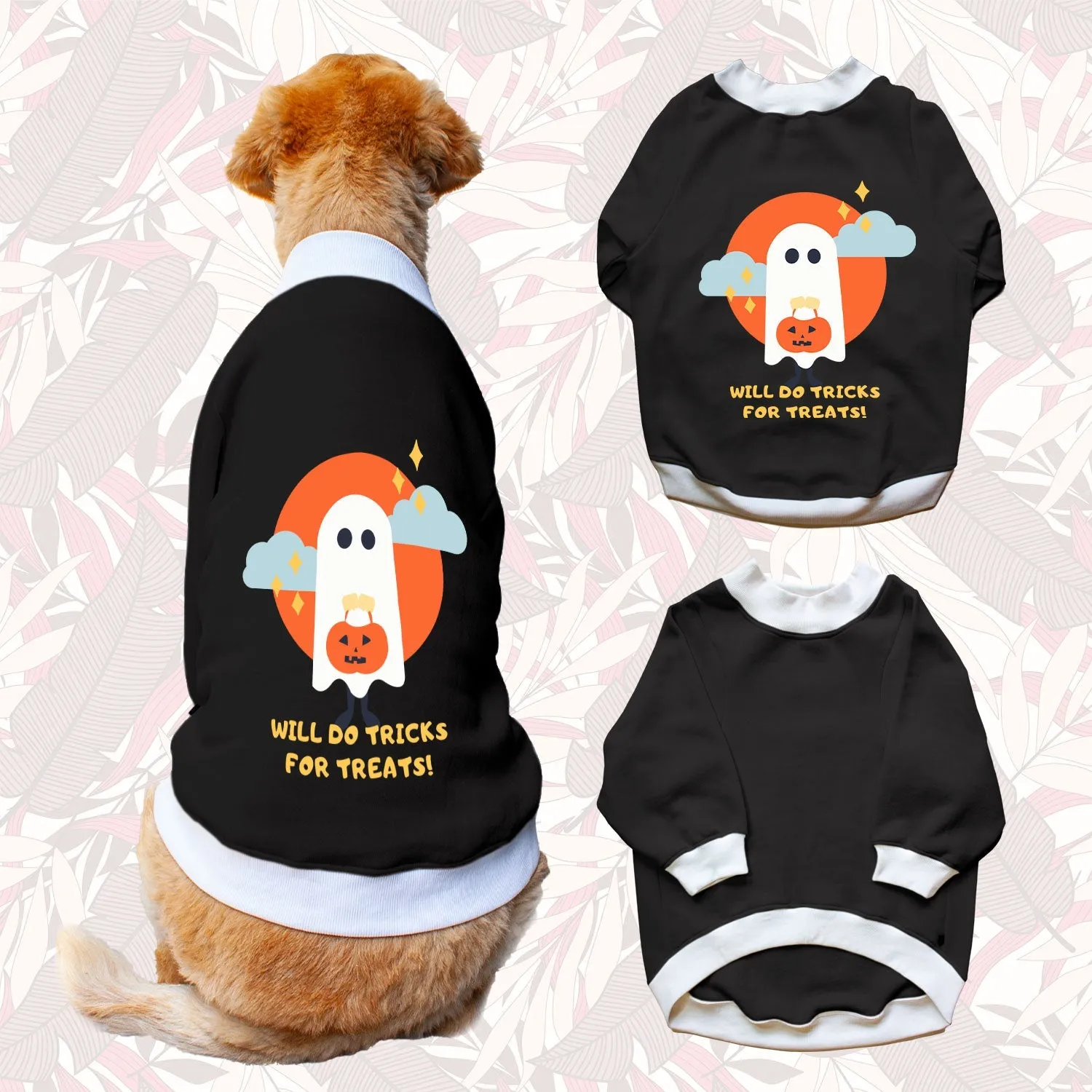 Ruse 'Basics' "Will Do Tricks For Treats" Printed Crew Neck Full Sleeve Sweatshirt For Dogs