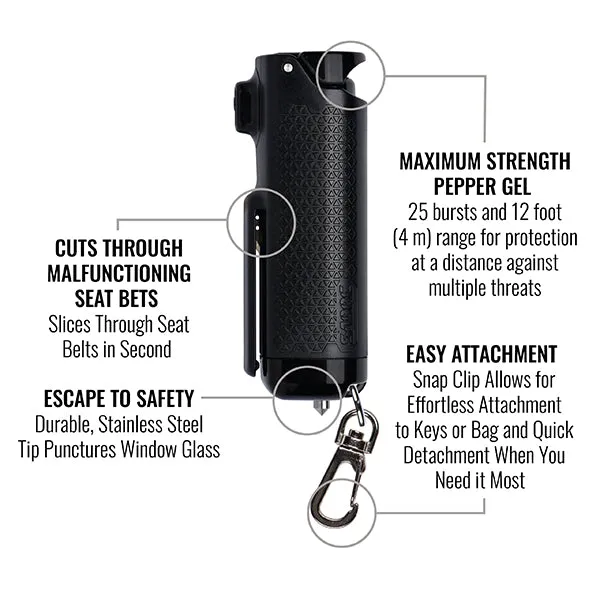 SABRE RED Pepper Spray Keychain with Quick Release Key Ring