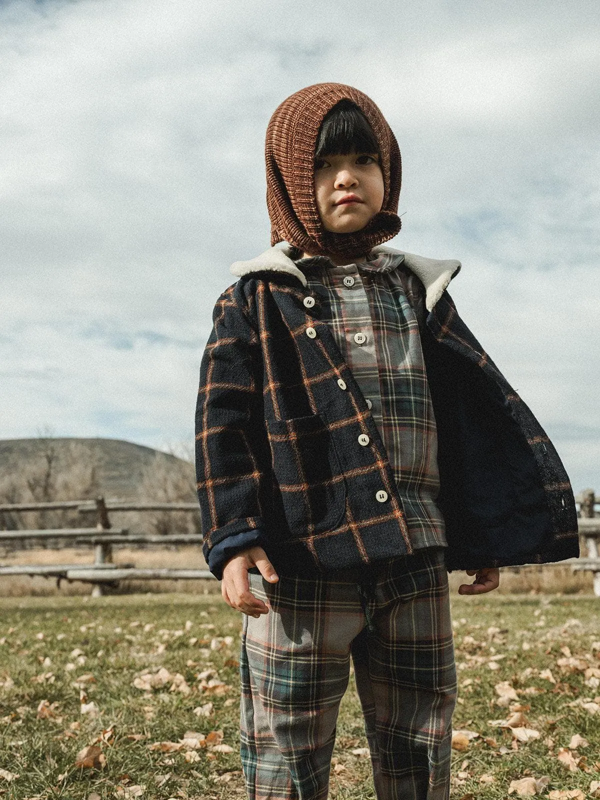 sailor jacket in wool plaid