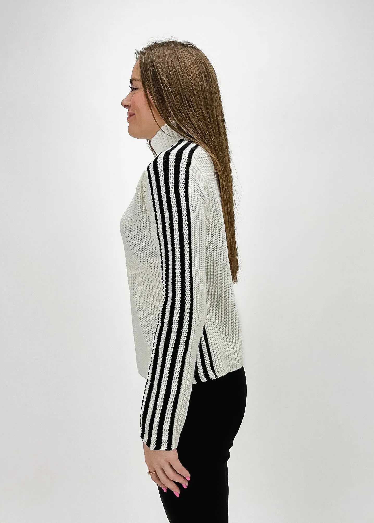 Sanctuary Clothing Sporty Stripe Mock Sweater