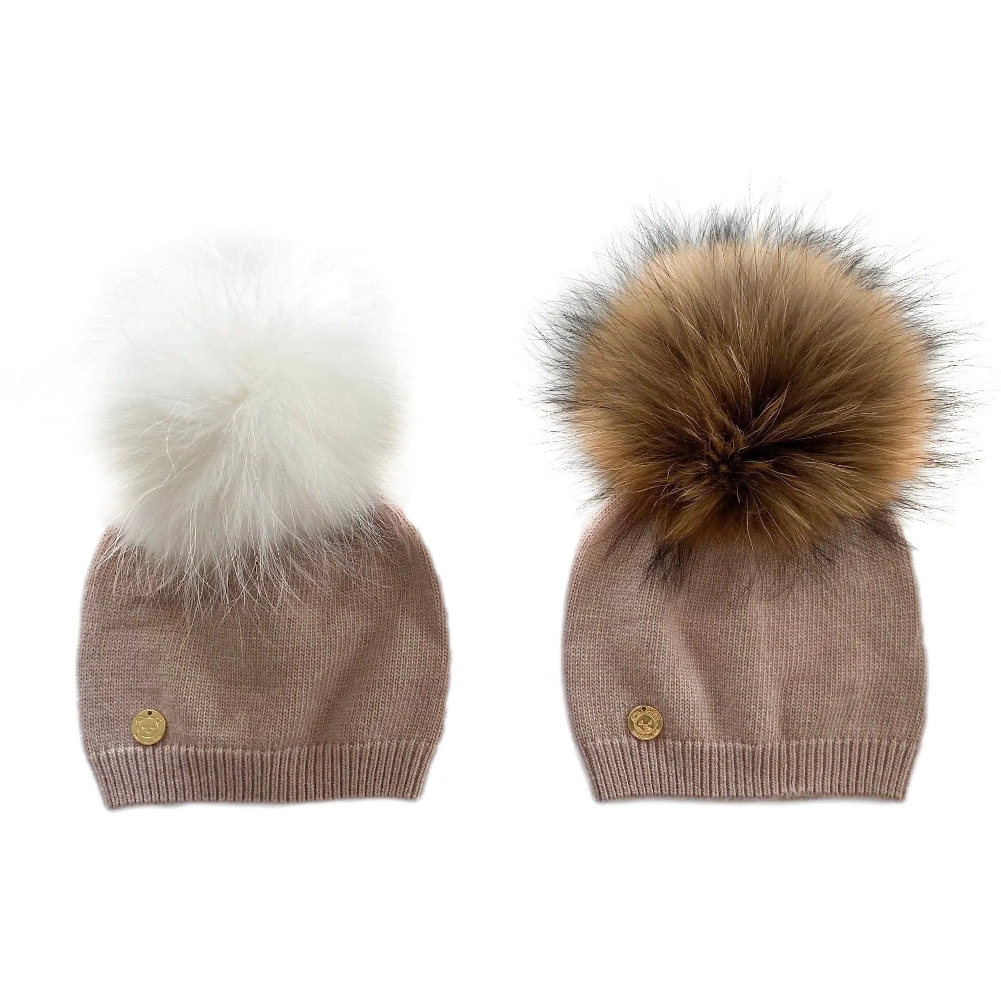 Sasha Single Pom Angora Beanie Hat