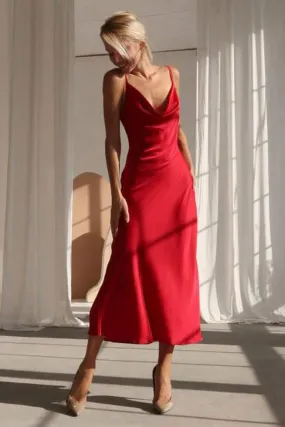 Sexy Sleeveless Midi Party Evening Dress