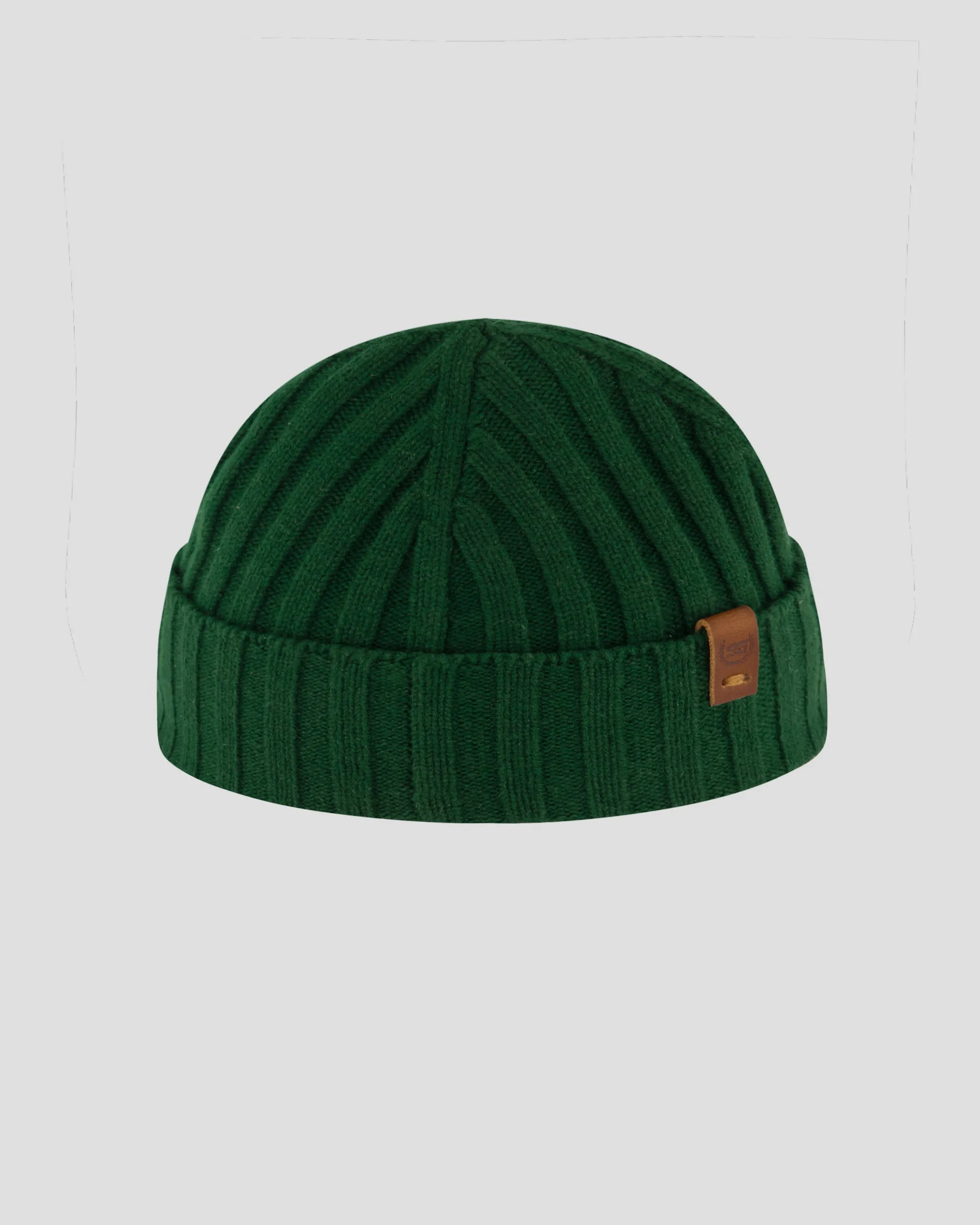 SG Cashmere   Merino Fisherman Beanie - Green