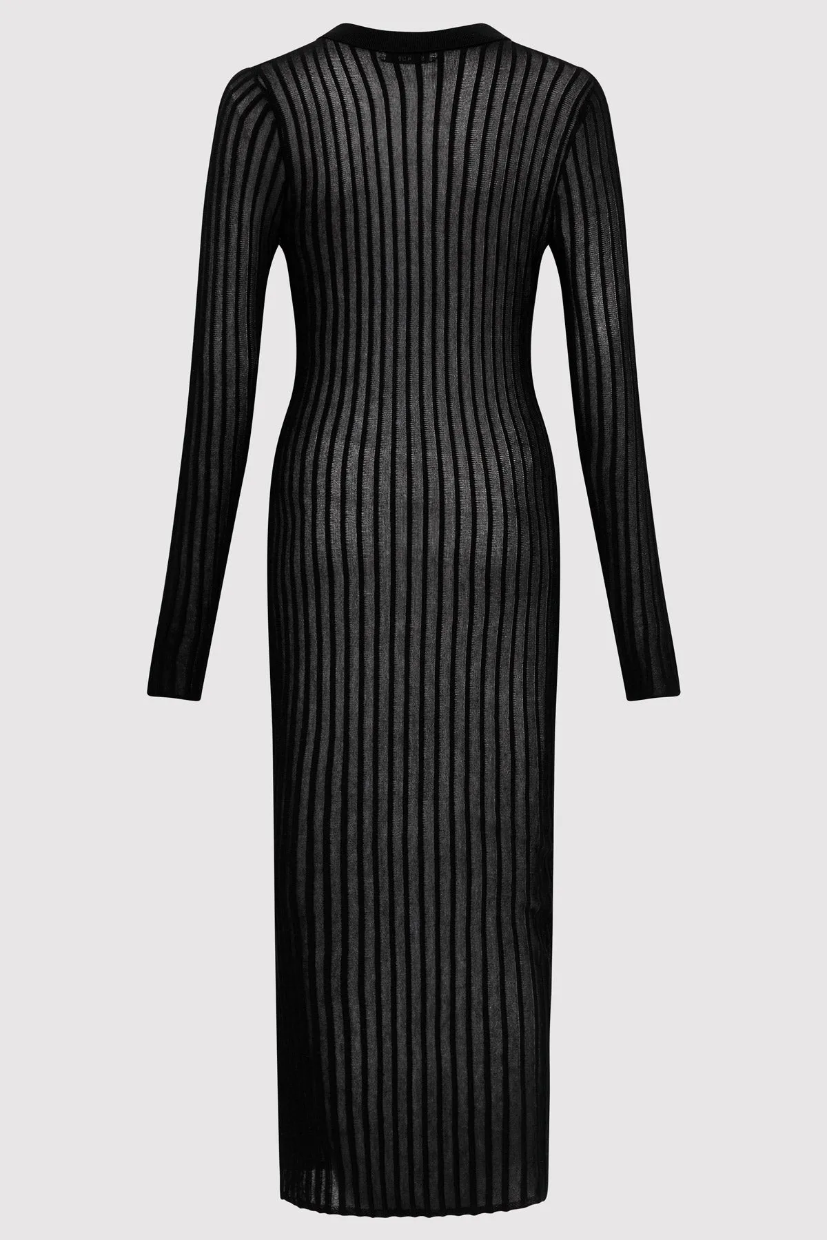 Sheer Stripe Dress - Black