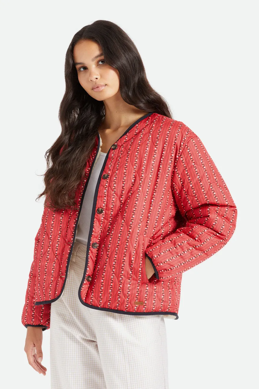 Sherpa Reversible Padded Jacket - Mars Red Praire Floral