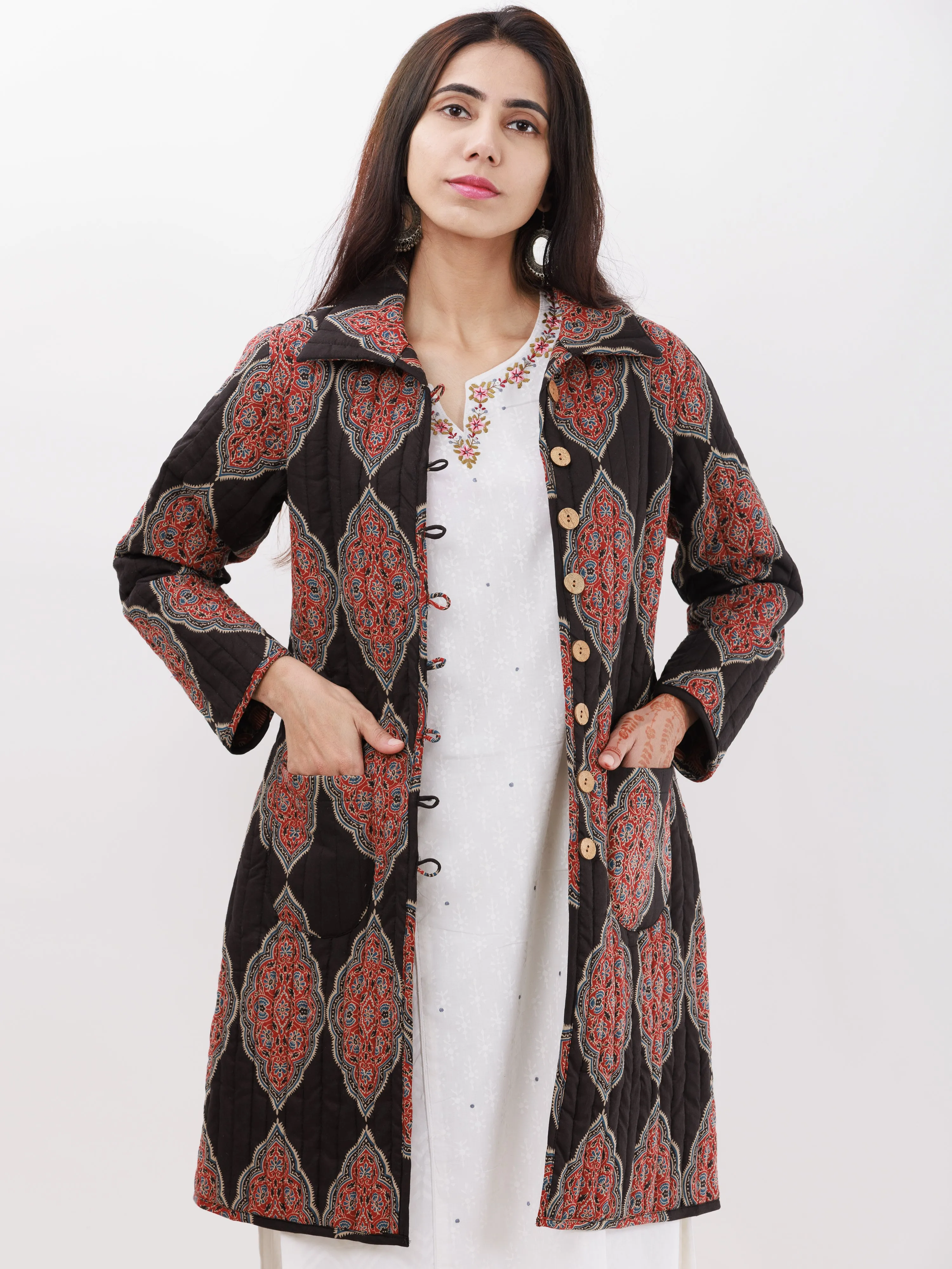 Shishir Diya Ajrakh Quilted Reversible Jacket