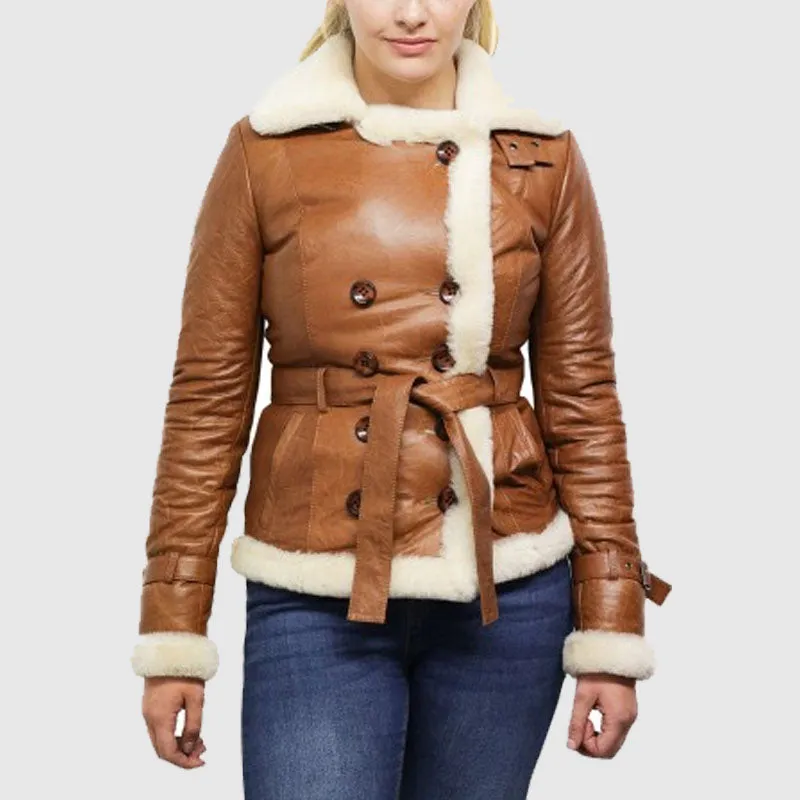 Shop Best Luxurious And Beautiful Women Tan Leather Blazer Jacket