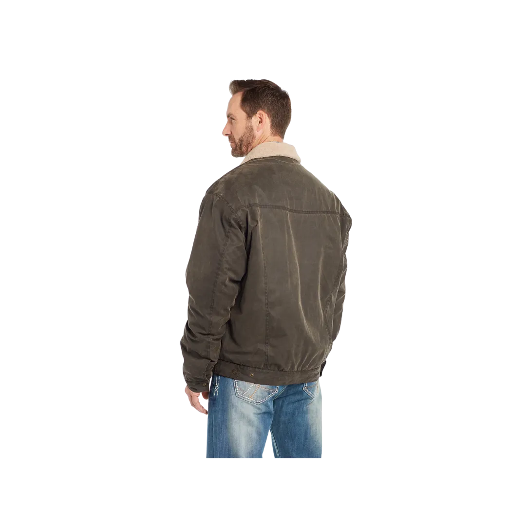 Sidran Men's Enzyme Snap Front Flannel Lined Sherpa Trim Concealed Carry Pocket Jacket