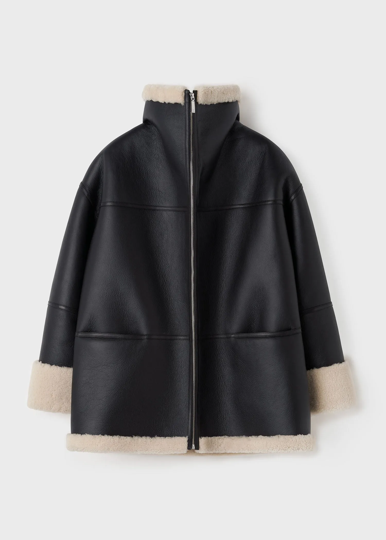 Signature shearling jacket black/off-white