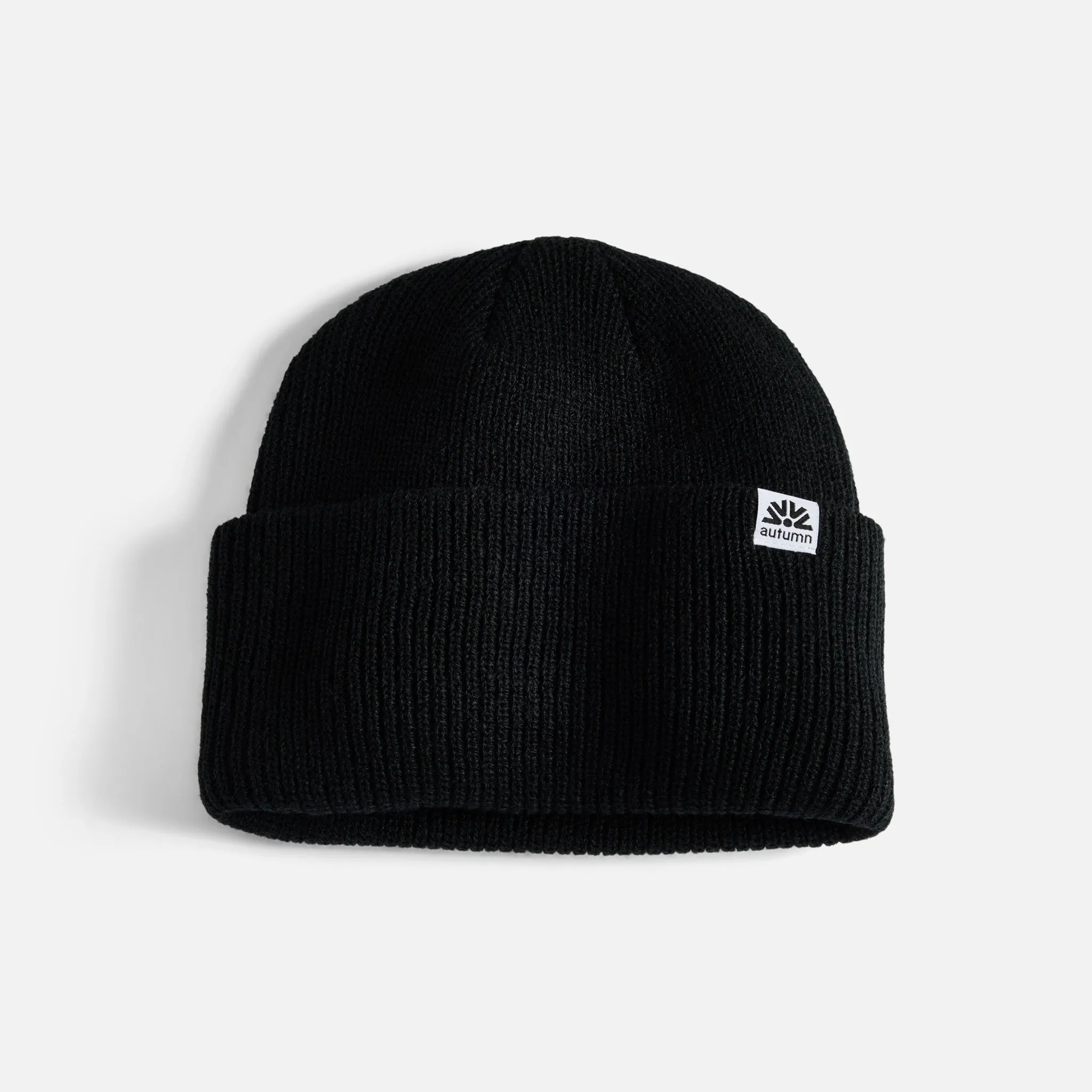 Simple High Cuff Beanie - Black