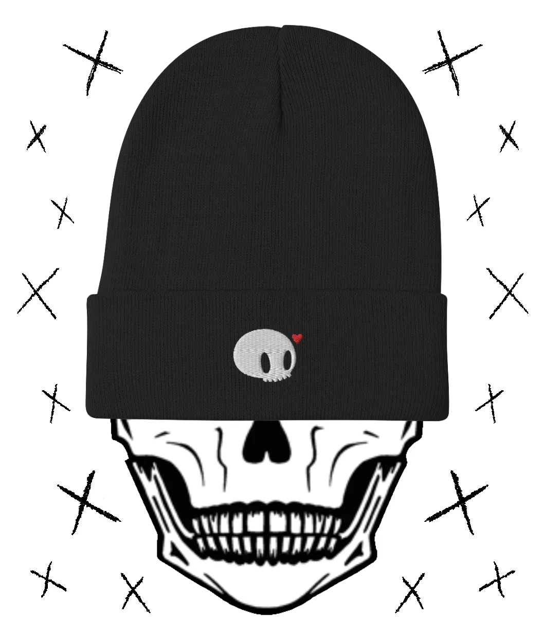 SKULL LOVE Embroidered Beanie