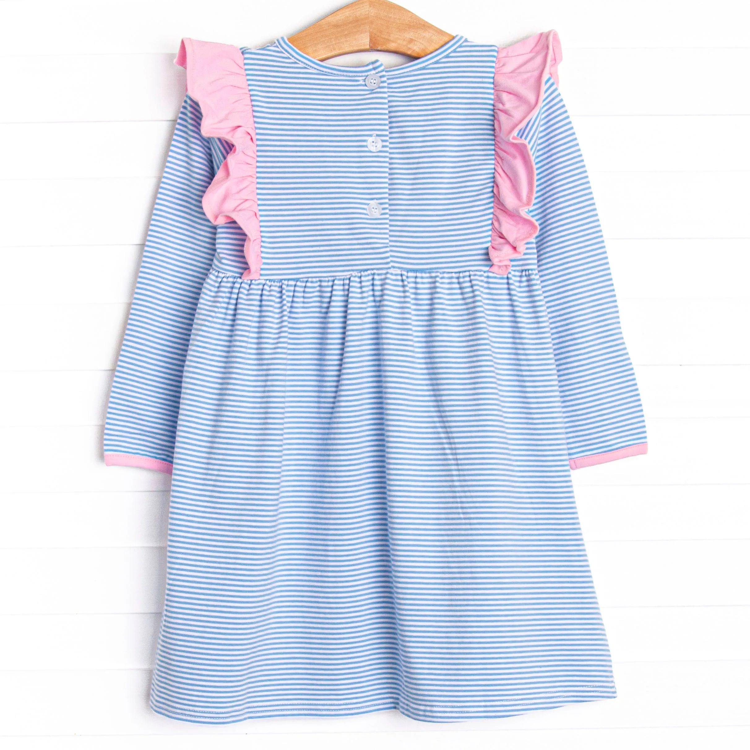 Sky Blue Stripes Dress, Blue