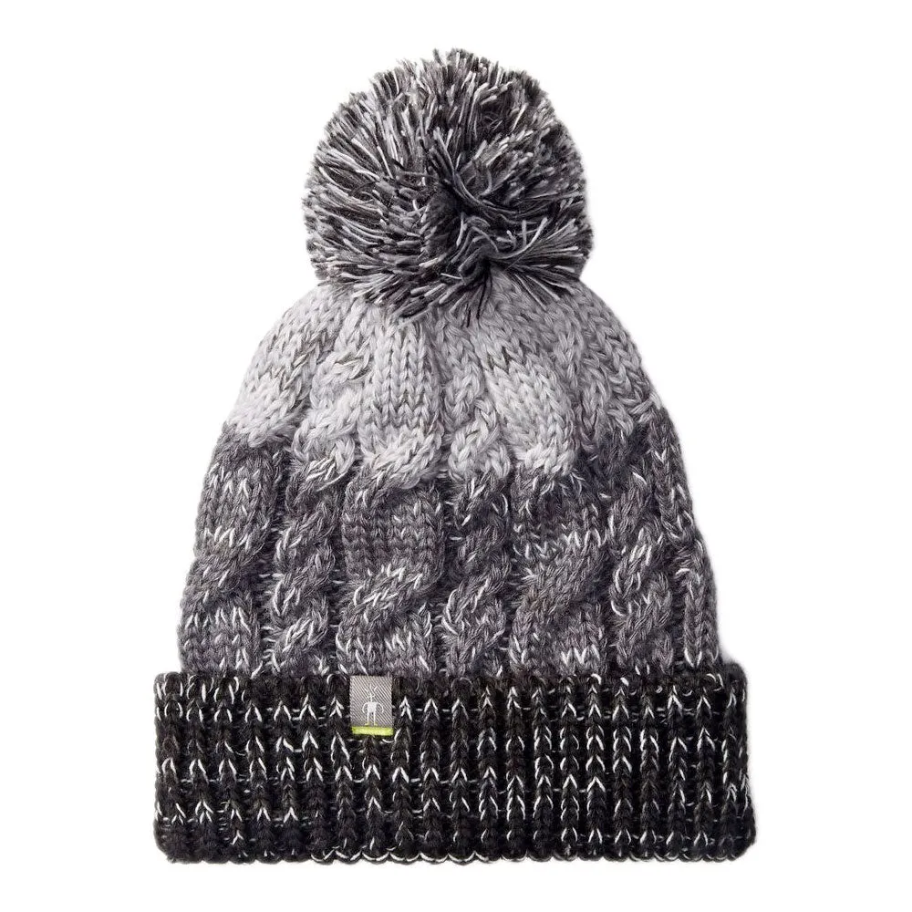 Smartwool Retro Pom Beanie - Black- Medium Grey Heather